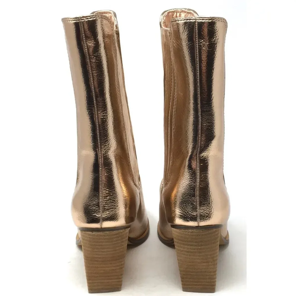 Chinese Laundry Cali Women's Size 11 Metallic Copper Stacked Heel Bootie